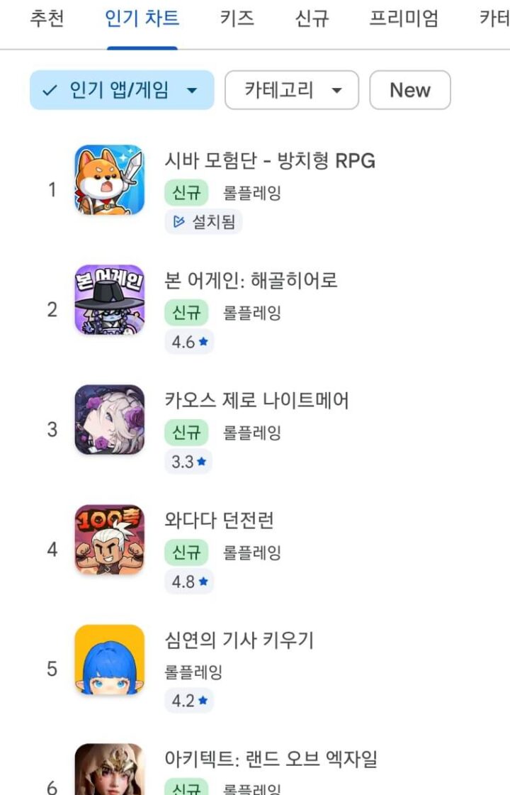 [시바 모험단] 구글 플레이 인기 1위 등극